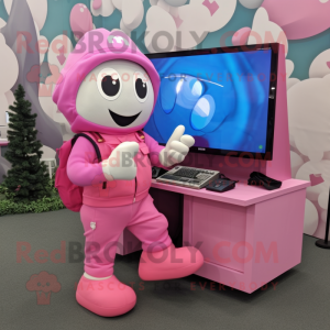 Pink Computer maskot...