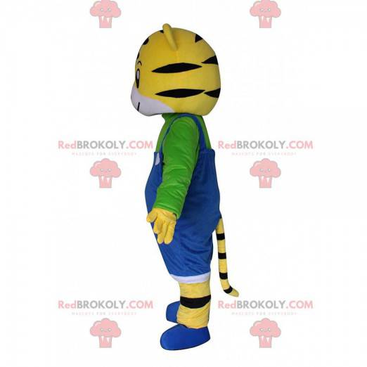 Kleines Tiger Maskottchen mit Overall, Tiger Kostüm -