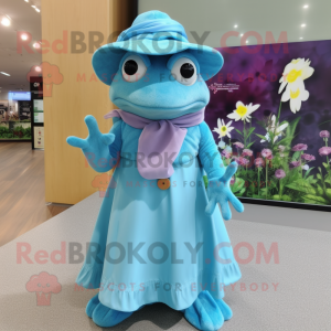 Sky Blue Frog maskot...