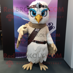 Cream Falcon maskot kostume...