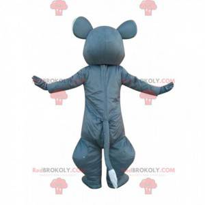 Gray and white mouse mascot, rodent costume - Redbrokoly.com