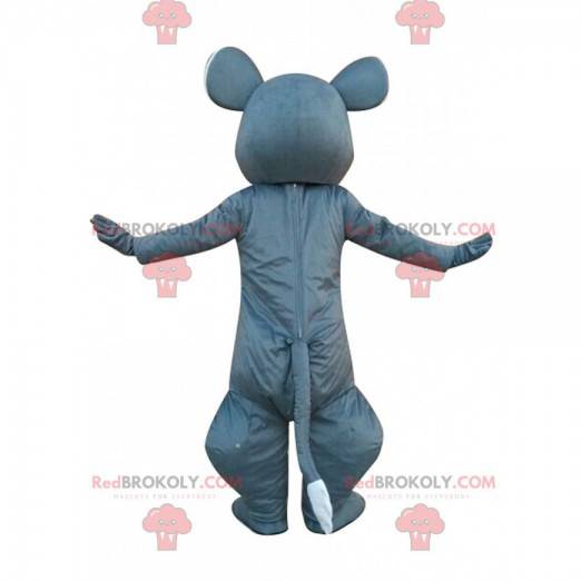 Gray and white mouse mascot, rodent costume - Redbrokoly.com