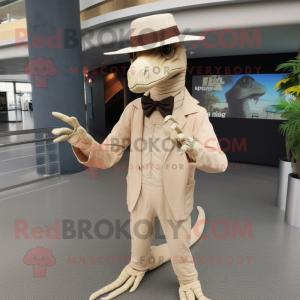 Cream Velociraptor maskot...