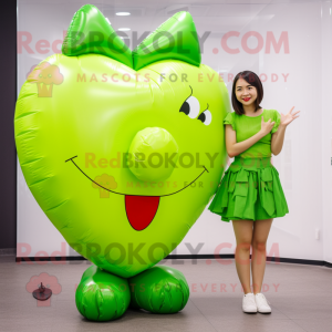 Lime Green Heart Shaped...