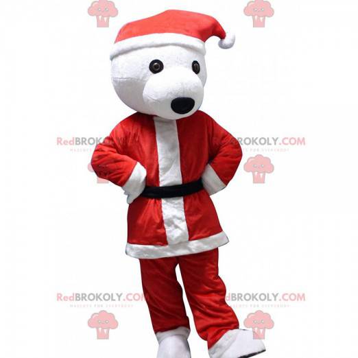 Mascote urso de pelúcia de Natal, fantasia de Natal -