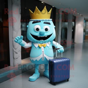 Cyan King maskot kostym...