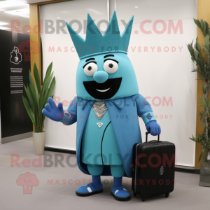 Cyan King maskot kostume...