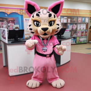 Mascotte de Bobcat rose...