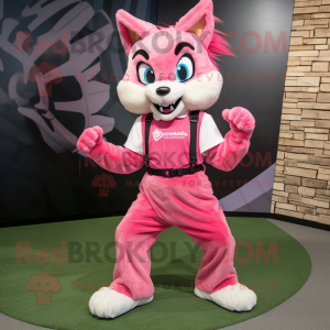 Roze Bobcat mascotte...