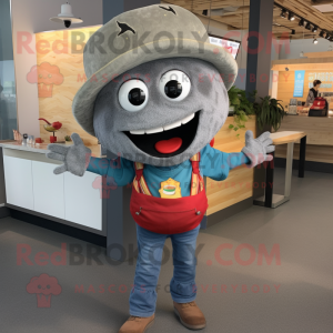 Gray Tacos mascot costume character dressed with a Boyfriend Jeans and Bracelets