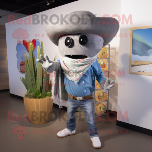 Gray Tacos mascot costume character dressed with a Boyfriend Jeans and Bracelets