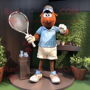 Bruin tennisracket mascotte...