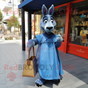 Blue Donkey maskot kostume...