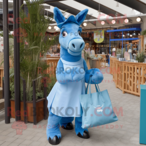 Blue Donkey maskot kostym...