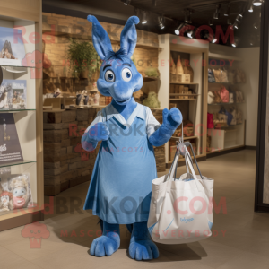 Blue Donkey maskot kostume...