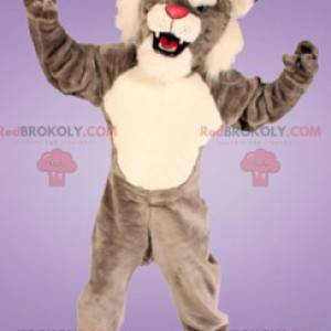 Grijze en witte lynx mascotte - Redbrokoly.com