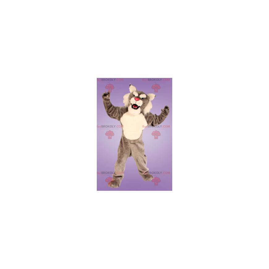 Šedý a bílý rys maskot - Redbrokoly.com Šedý a bílý rys maskot - Redbrokoly.com
