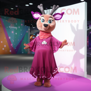 Magenta Deer maskot kostume...