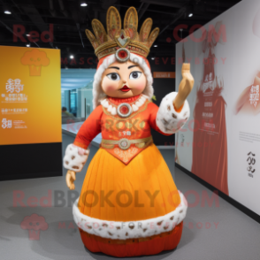 nan Queen mascot costume character dressed with a T-Shirt and Hair clips