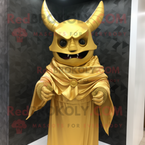 Gold Demon maskot kostym...