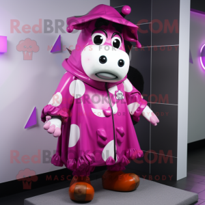 Magenta Cow maskot kostume...