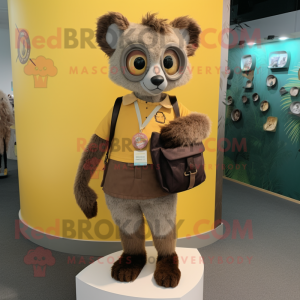 Olive Lemur maskot kostume...