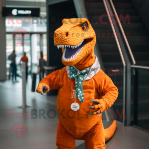 Orange Allosaurus maskot...