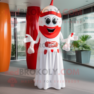 Witte fles ketchup mascotte...