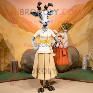 nan Gazelle mascot costume character dressed with a Skirt and Handbags