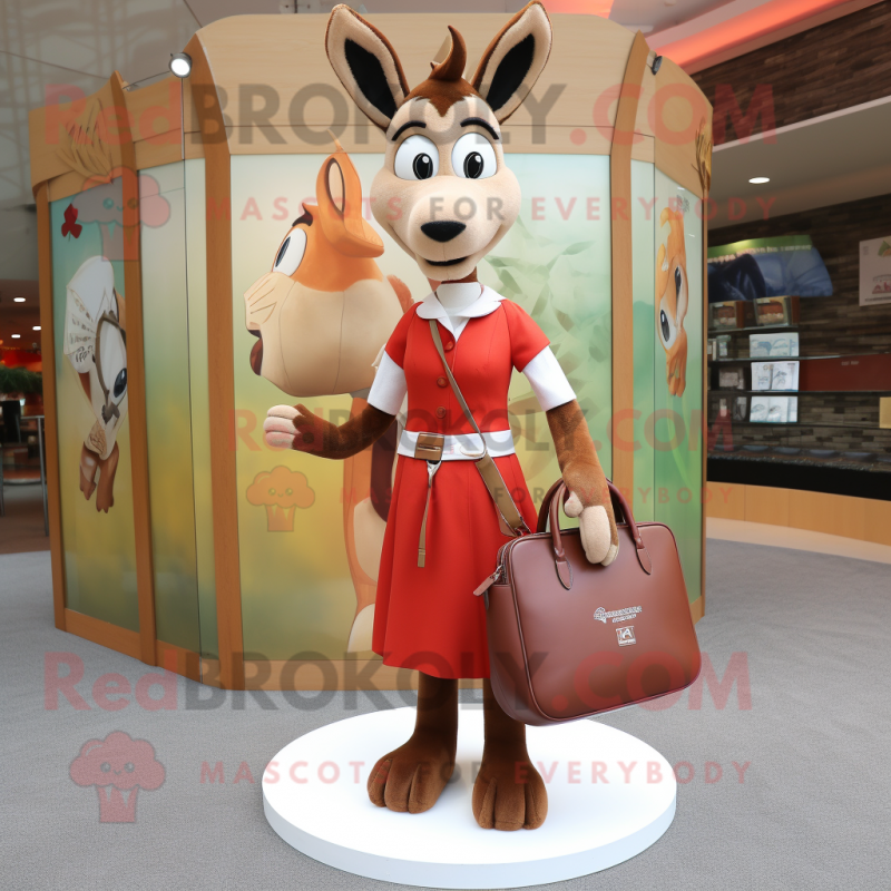 nan Gazelle mascot costume character dressed with a Skirt and Handbags