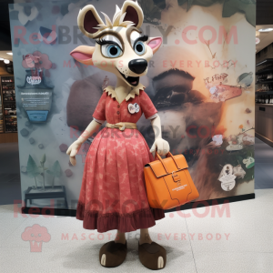 nan Gazelle mascot costume character dressed with a Skirt and Handbags