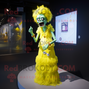 Gele zombie mascotte...