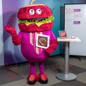 Magenta Hamburger maskot...