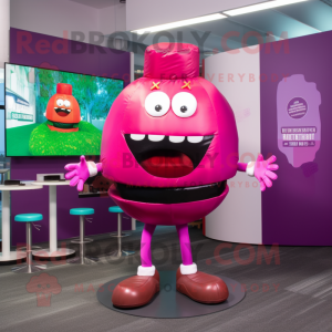 Magenta Hamburger maskot...