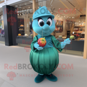 Postava maskota Teal Apple...