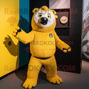 Yellow Sloth Bear maskot...