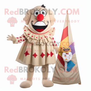 Beige clown maskot kostym...