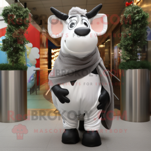 Silver Hereford Cow maskot...