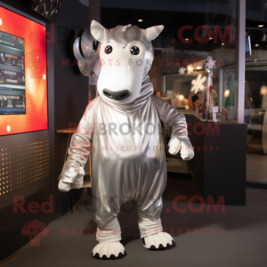 Silver Hereford Cow maskot...