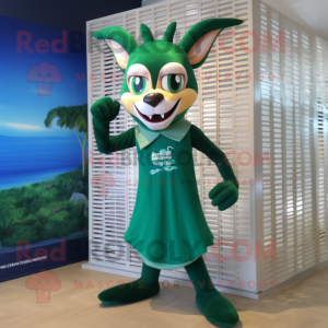 Forest Green Gazelle mascot costume character dressed with a One-Piece Swimsuit and Cufflinks