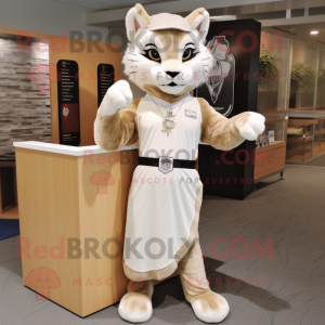 Beige Bobcat mascotte...