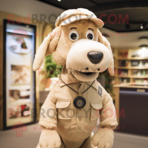 Beige Dog mascotte kostuum...