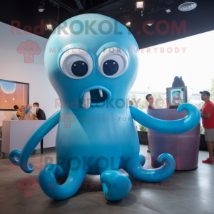 Cyan Octopus mascotte...