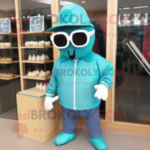 Teal bruidstaart mascotte...
