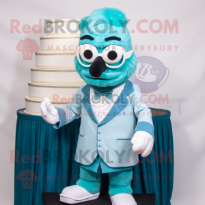 Teal bruidstaart mascotte...