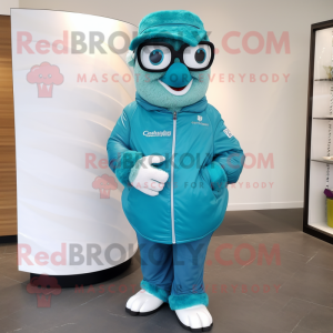 Teal bruidstaart mascotte...