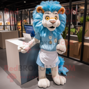 Sky Blue Tamer Lion maskot...