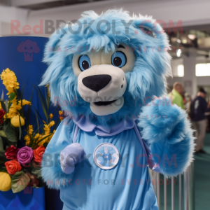 Sky Blue Tamer Lion maskot...