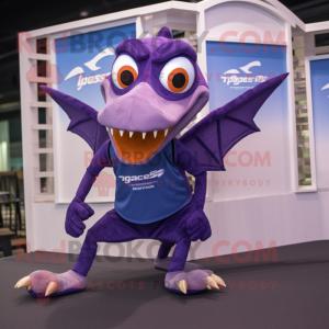 Paars Pterodactyl mascotte...