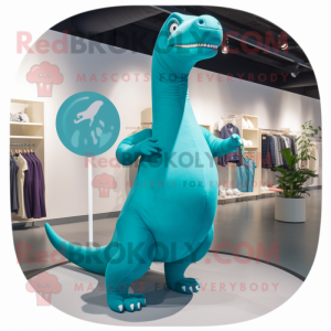 Cyan Brachiosaurus mascotte...